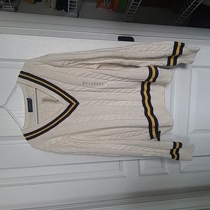 Polo by Ralph Lauren V-neck Cream Sweater with blue and yellow accents